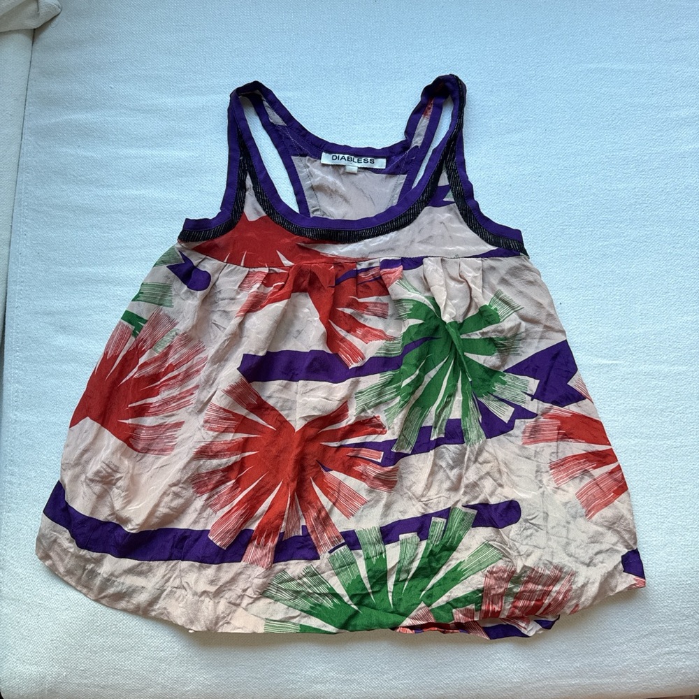 Diabless silk floral tank top